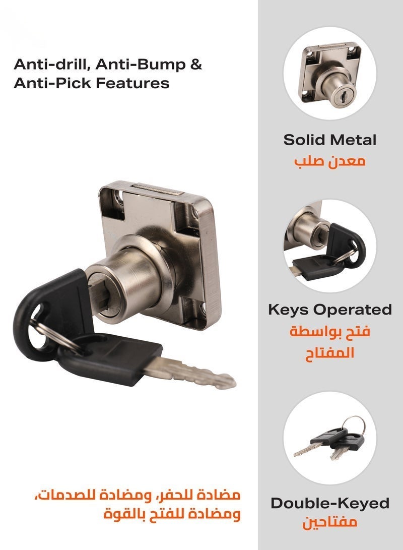 4 Packs Drawer Lock - Secure Cabinet, Mailbox, and Drawer Lock - Ideal for Locking Storage Units, Filing Cabinets, Mailboxes, and Important Documents (4 Locks with 8 Keys) - Image 3